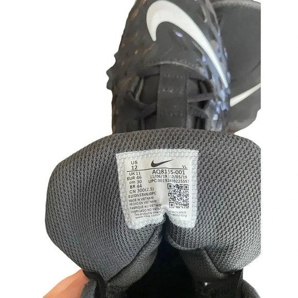 Nike AQ8155-001 Black Force Savage Varsity 2 Football Cleats Size 12 main image 4